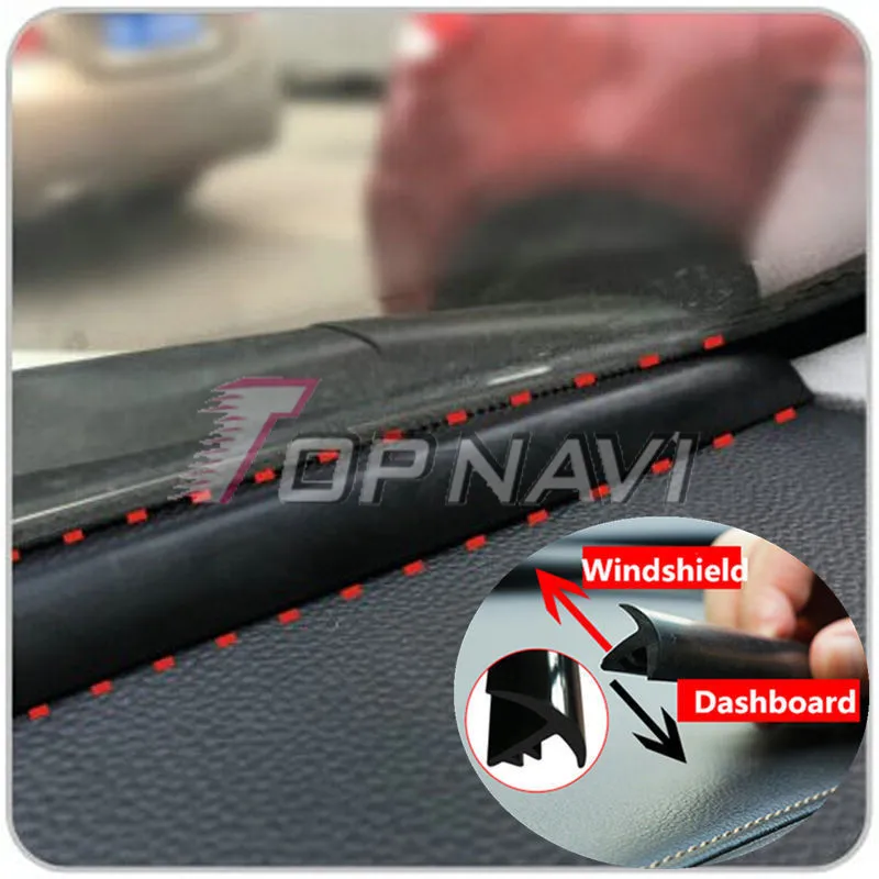 Rubber 1.6m Soundproof Dustproof Sealing Strip for Auto Car Dashboard Windshield 7