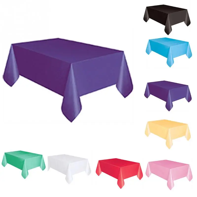 

1 Pc Disposable Tablecloth DIY Solid Color Kids Happy Birthday Party Wedding Xmas Tablecover kitchen Decor Supplies 137x183cm
