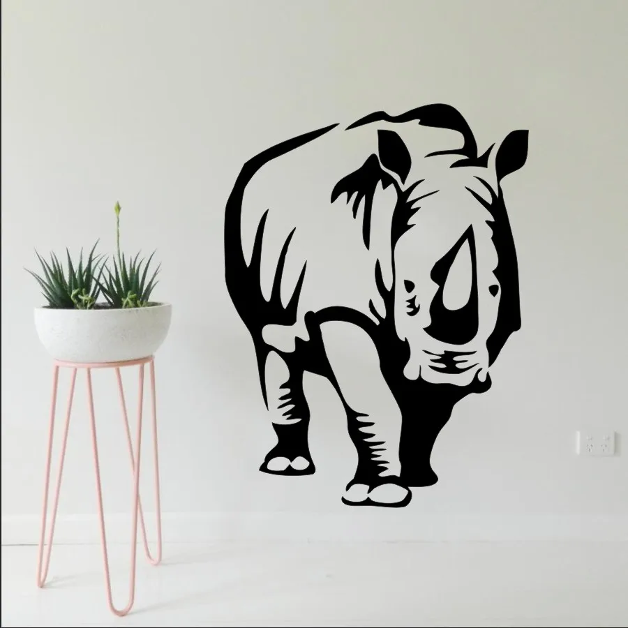 

YOYOYU Wall Sticker Rhinoceros Home Decoration Animal Room Decor Kids Children Any Color And Size Design Poster Mural J998