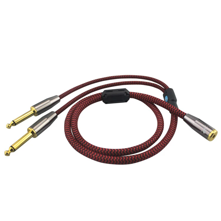 

High Premium Mini Jack Female 3.5mm to Dual 6.35mm Male Audio Cable for Speaker Audio Lead Power Amplifier Mixing Console Cable