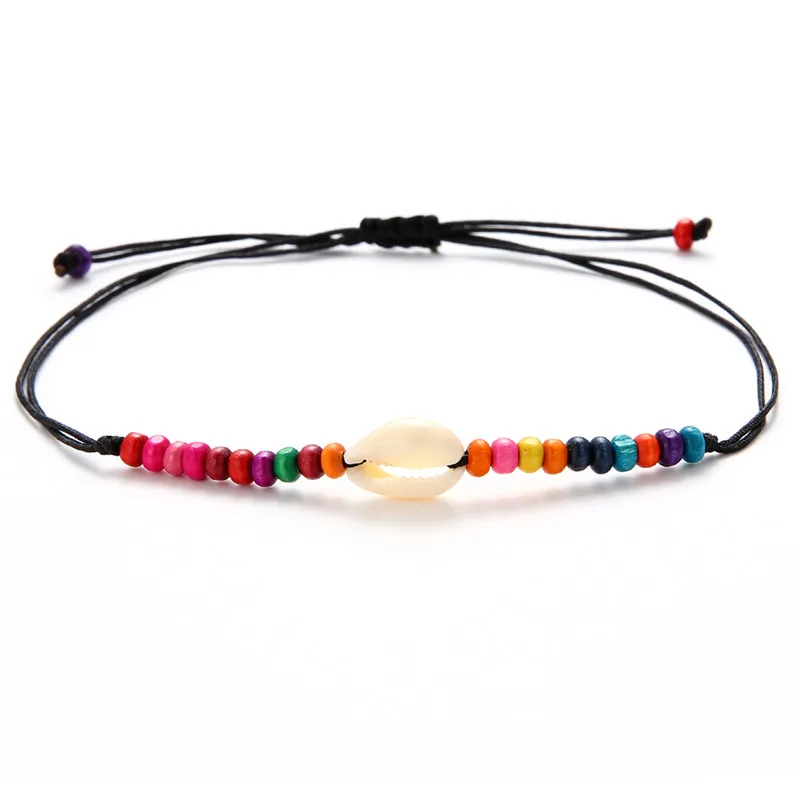 

Boho Hand Braided Rope Shell Bracelet Charm Ethnic Handmade Thread Braclet For Women Summer Wrist Band Jewelry