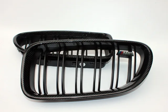 2012 2013 2019For BMW F06 Grill 6 series F06 F12 F13& M6 Front Bumper lip Carbon Fiber Front Grille - Цвет: Gloss blak 2 rib ABS