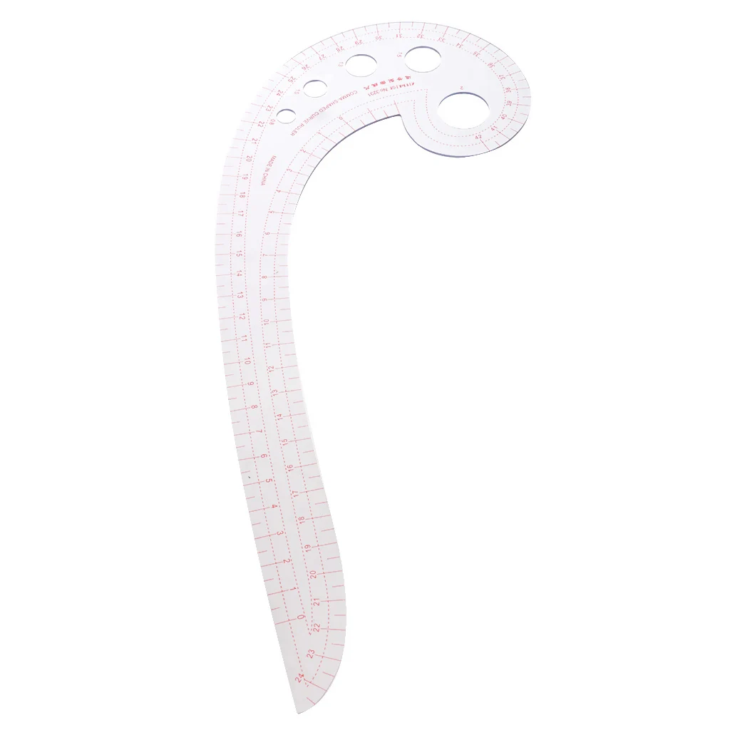 Hard Plastic Comma Shaped French Curve Ruler Sewing Tools by Garment Sewing Supplies Multi functional Grading Scale