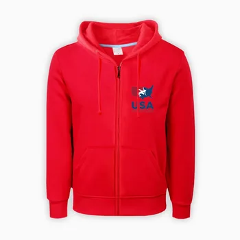 

USA Wrestling KO Mens Zippered Hoodie Boys Sweatshirts cardigan with hood Fashion Hoodies Hoody