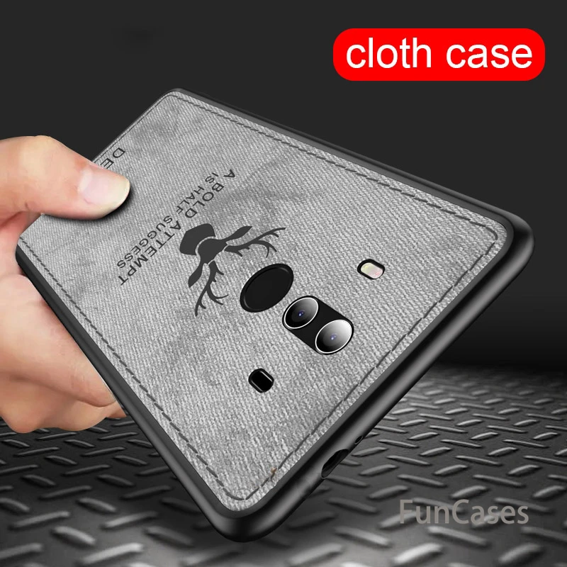 

deer cloth leather phone case for huawei mate 10 9 pro soft tpu silicone back cover for huawei mate 10 lite 20 pro mate10 mate20