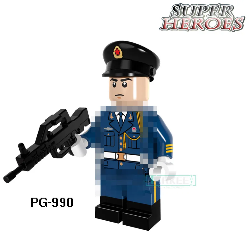 1 шт. pg990 сухопутных войск корпус полицейский черная шляпа рисунках Super Heroes здания