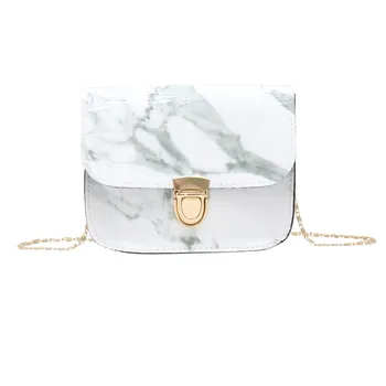 

Women Fashion Transparent Jelly Bgas Marble Chain Single-shoulder Crossbody Small Bag Ladies hasp Handbag Mini Flap Bags