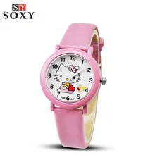 Hello Kitty Watch Children’s Watches For Girls Cute Candy Leather Kids Watches Cartoon Baby Watch Hello Kitty Clock kol saati