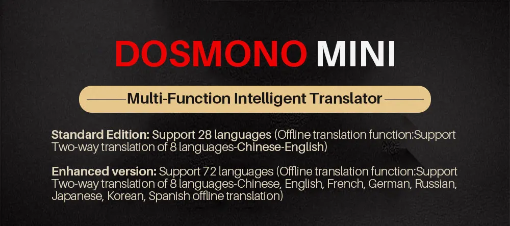Портативный голосовой переводчик автономный перевод 8 языков двусторонний перевод английский Японский Корейский Немецкий Русский Испанский