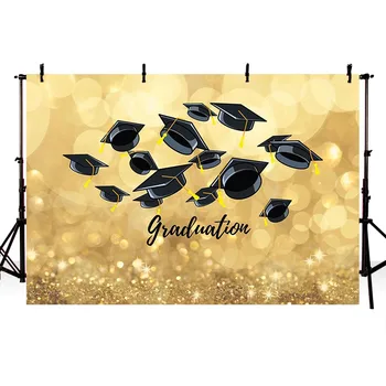 

Graduation Graduate sparkly Golden bokeh backdrop Vinyl cloth High quality Computer print party photography backgrounds