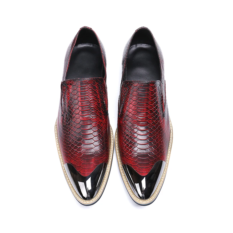 VIVODSICCO Мужская деловая обувь Элитный бренд змея рыбьей кожи Острый носок женская обувь мужской офис итальянский туфли-оксфорды для мужчин