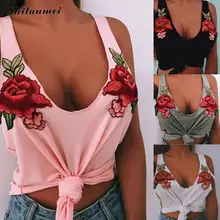 Shilanmei Sexy Floral Emboridery Bandage Summer Style Women Camisole New Arrival 2017 Girls Casual Crop Tops Ladies Lingerie