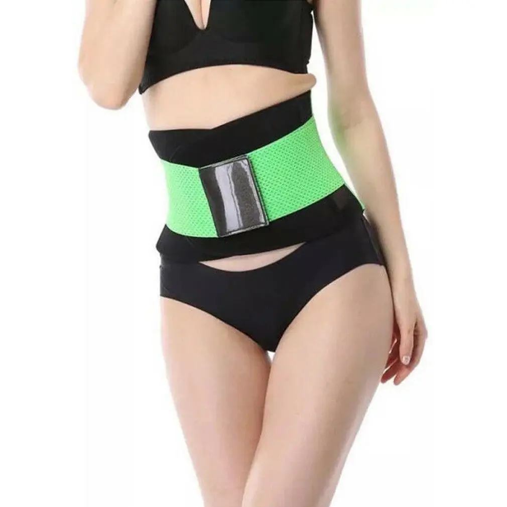 Men Women Shapewear Sweat Belt Waist Cincher Trainer Trimmer Gym Body Shaper Unisex Sports Belt Waistband - Color: Green