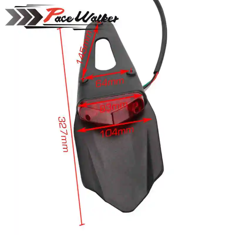 

Universal Motorcycle Fender Light 12 LED Lamp Stop Break Rear Tail Light Back Splash Lamp Red
