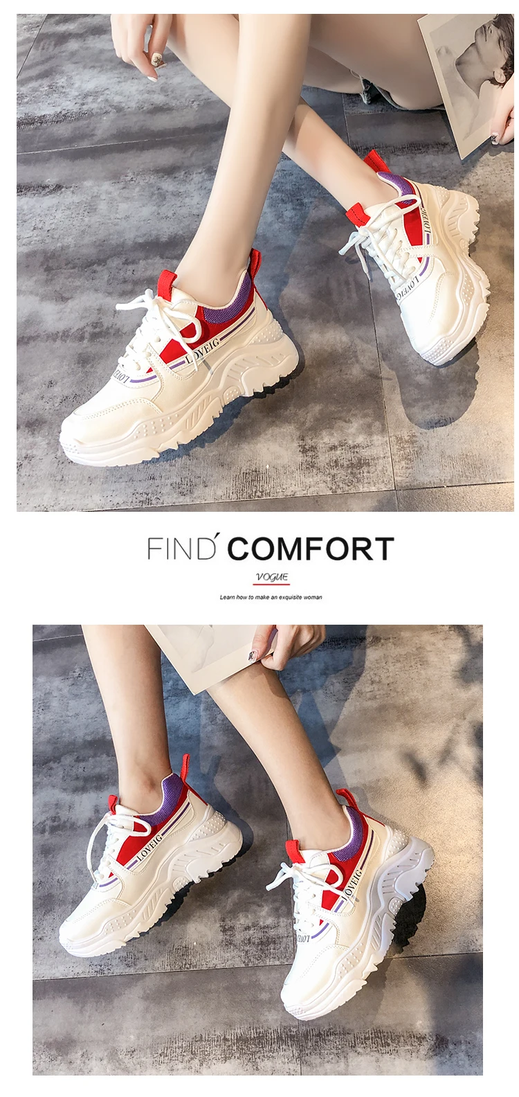 New Baskets Vulcanized Shoes Women Trendy White Sneakers Thick Sole Ladies Platform Shoes Chunky Dad Shoes Chaussures Femme