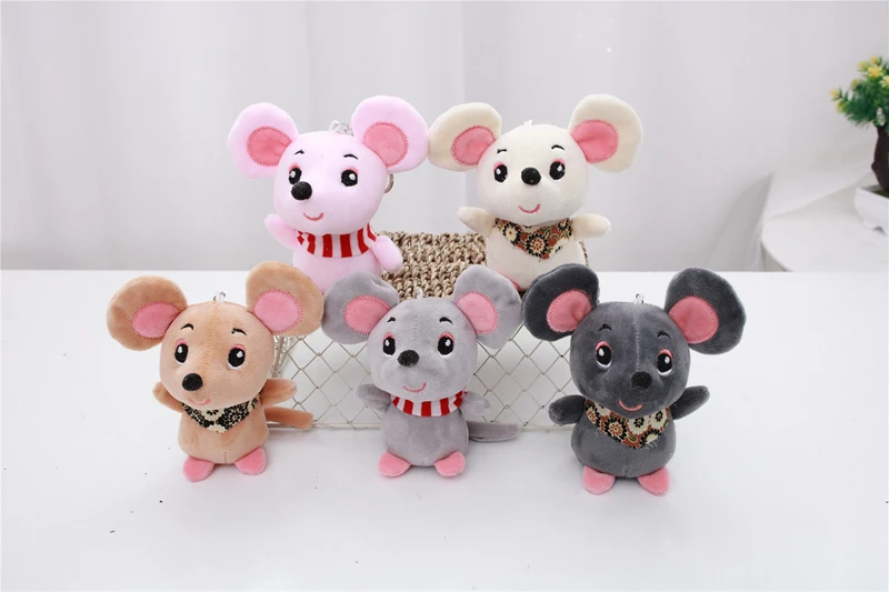 12 см детские милые мягкие плюшевые Мультяшные животные маленькая мышь кукла для ключей, игрушка-подвеска мягкая игрушка хомяк