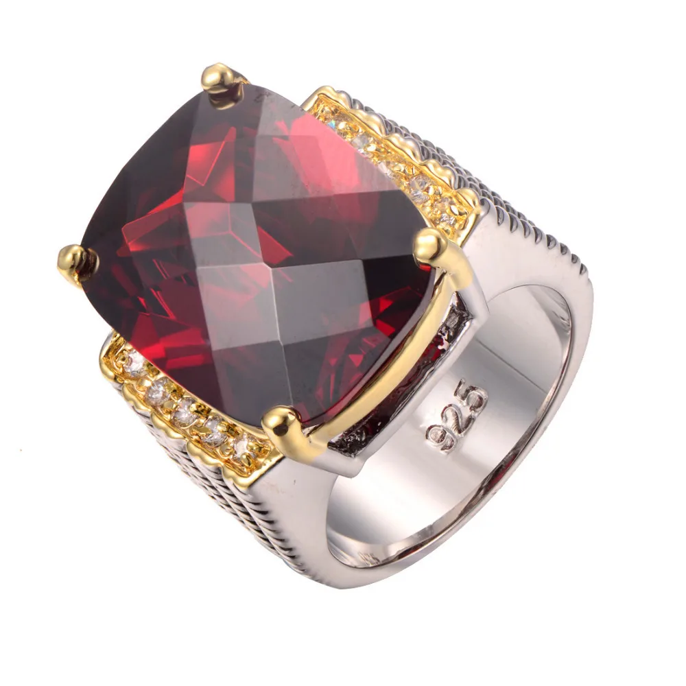 Кольцо из серебра 925 пробы с гранатом Размеры 6 7 8 9 10 F1240|ring size|925 sterling silver ringsterling rings