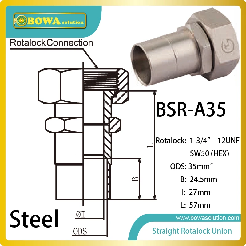 35 мм ОРВ прямые SW50 hex rotalock клапан установлен в винт компрессора