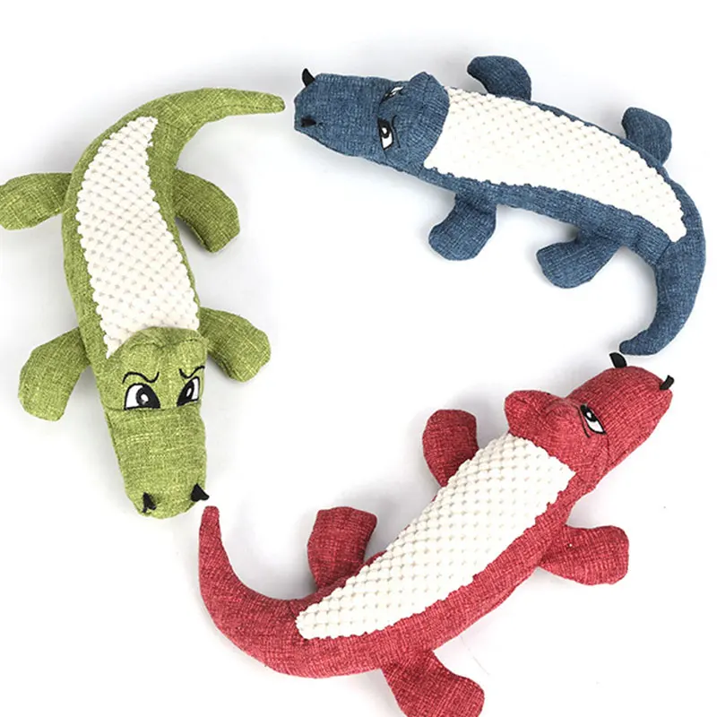 Pet Soft Dog Toys Animal Design Small Crocodile Toy Training Teething for To Medium Puppy Durable Linen Chew | Дом и сад