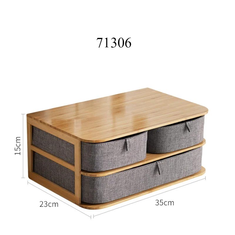 Деревянная коробка для хранения многофункциональное хранилище косметичка Органайзер Бамбуковая ткань домашний Контейнер для мелочей скандинавский стиль 71306