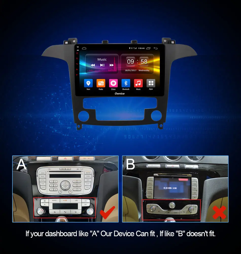 Cheap DSP 9" 64GB ROM 4GB RAM 4G LTE Car DVD player GPS map 4G LTE BT Radio OBD2 DVR Camera TPMS Android 8.1 For Ford S-Max 2007 2008 2
