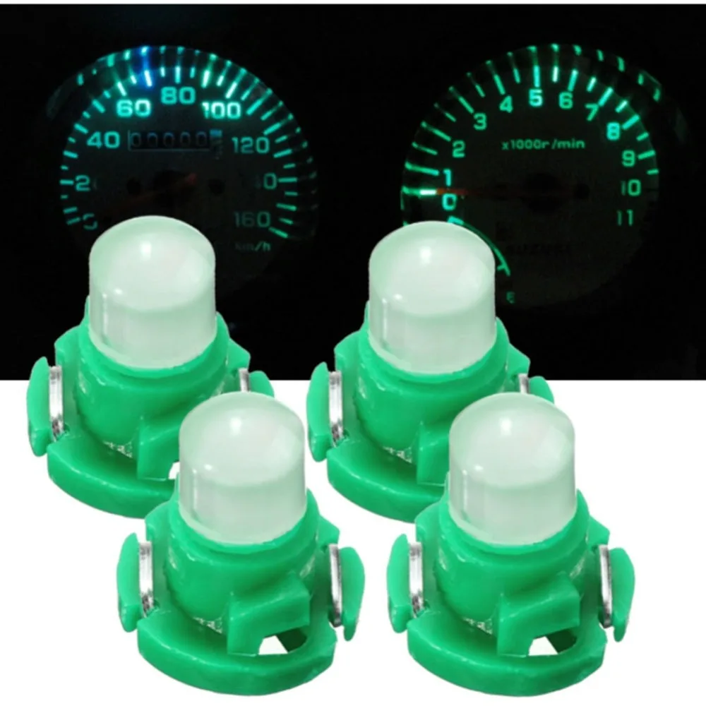 4pcs T4 COB Car LED New Wedge Dashboard Instrument Panel Lights Car Panel Gauge Dash Bulbs Green