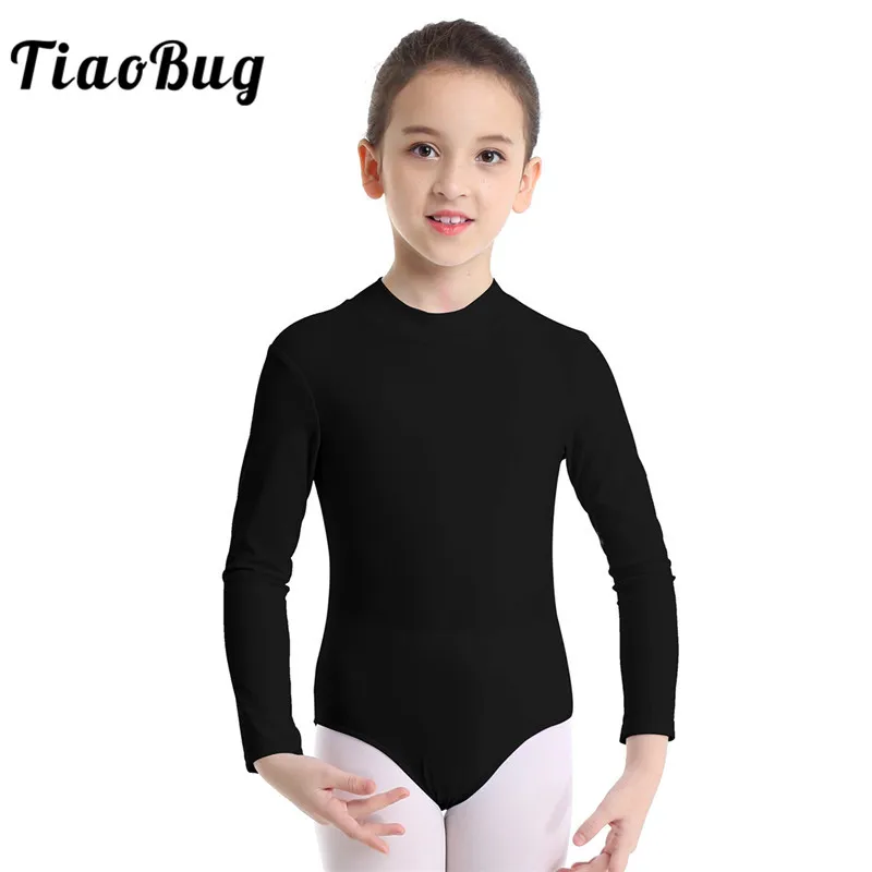 

TiaoBug Child Long Sleeve Mock Neck Profession Ballet Dance Leotard Girls Gymnastics Leotard Gym Bodysuit Unitard Kids Dancewear
