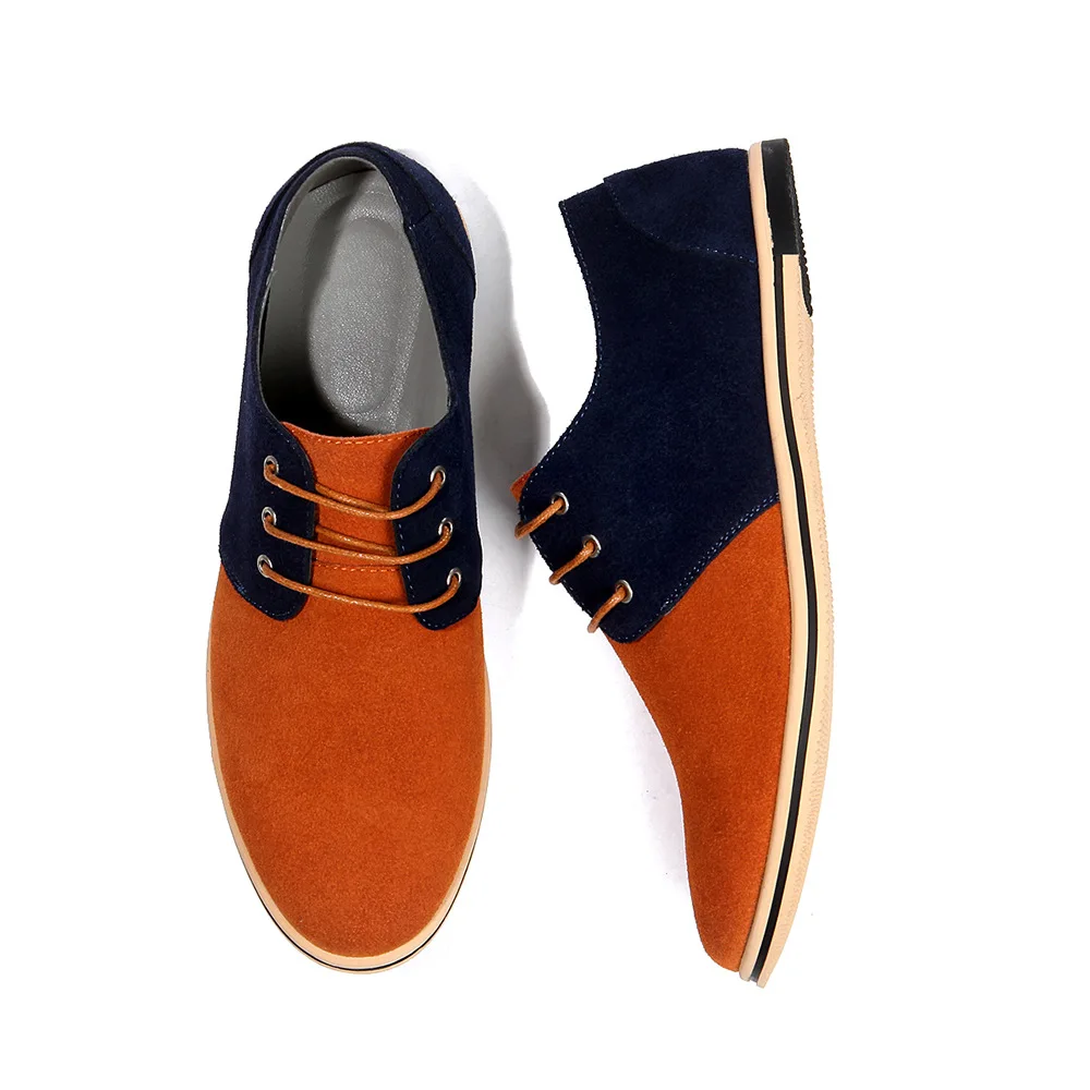 ZXQ; Новинка года; сезон осень; мужские туфли-оксфорды из искусственной замши; удобные мужские туфли на шнуровке яркого оранжевого цвета; размеры 38-48 - Цвет: Orange