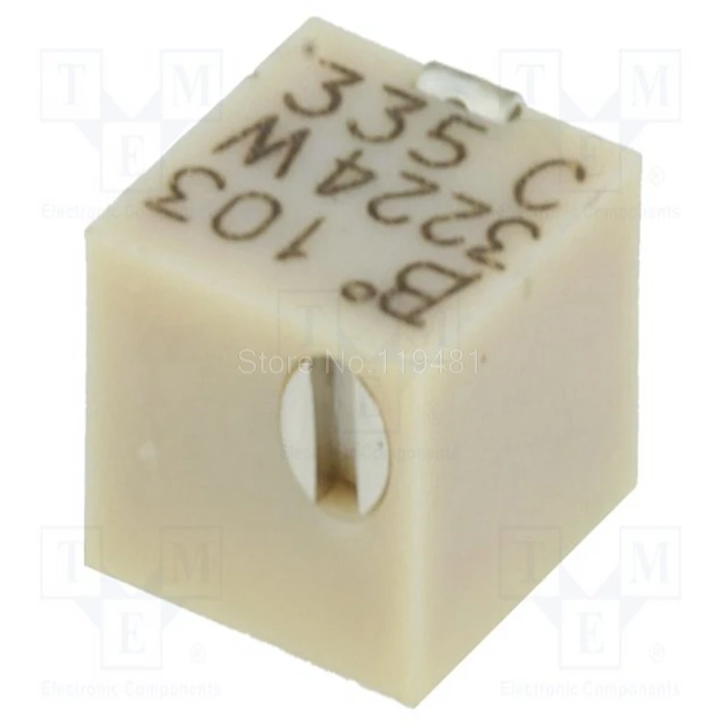 

3224W-1-103E 10 kOhms 0.25W, 1/4W J Lead Surface Mount Trimmer Potentiometer Cermet 12 Turn Top Adjustment