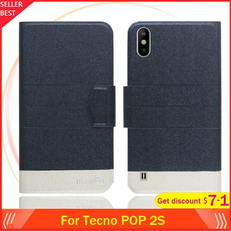 

5 Colors Hot!! Tecno POP 2S Case 5.5" Flip Ultra-thin Leather Exclusive Phone Cover Fashion Folio Book Card Slots