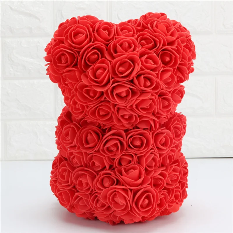25 см Милая Роза медведь пена для искусственных цветов розы искусственные рождественские подарки для женщин подарок на день Святого Валентина PE медведь