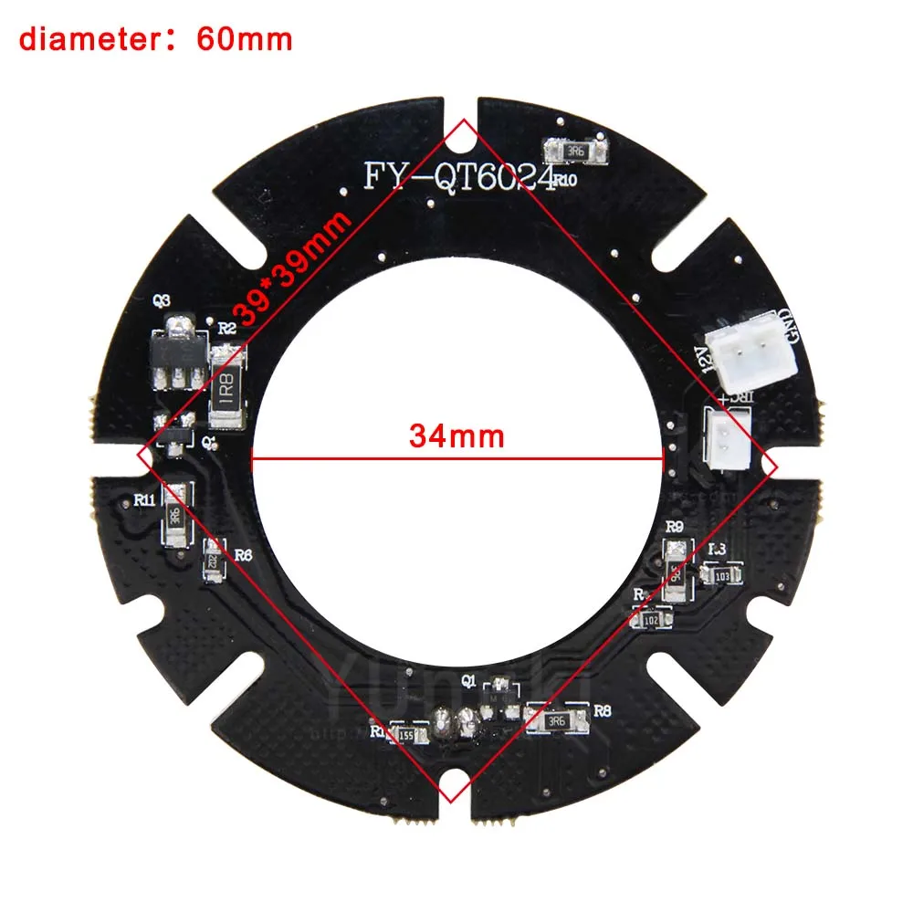 Yumiki инфракрасный 24 шт. Лазерная ИК светодиодный доска для CS Объектив безопасности IP CCTV камера Крытый Открытый ночное видение(диаметр: 60 мм