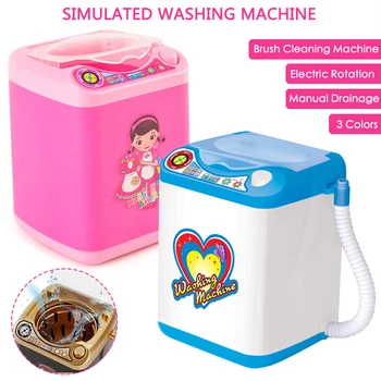 

Mini makeup brush cleaning Mini Electric Washing Machine Funny Toys Children Pretend & Play Furniture Toys Children's day gift