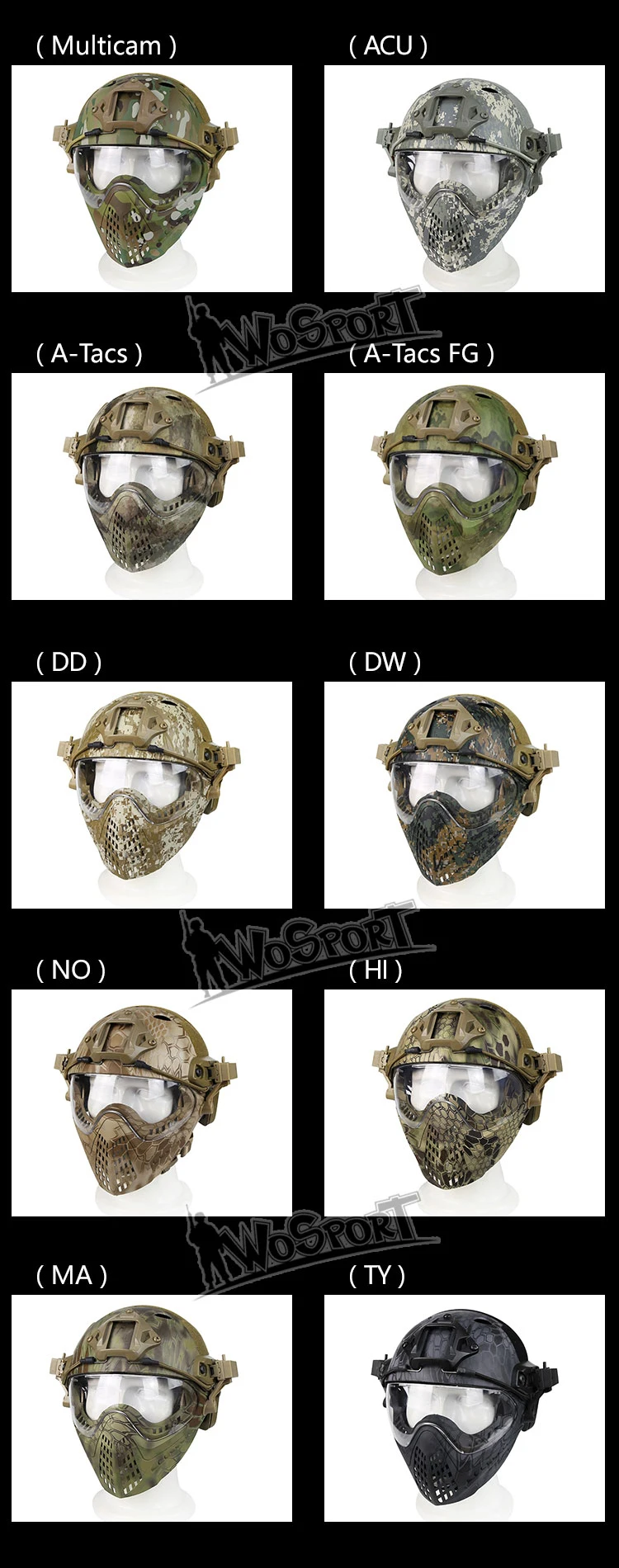 M4 M16 AR 15 Accessories Airsoft tactical Paintball fast helmet WST Pilot Mask for hunting shooting (12)