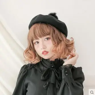 

Princess sweet lolita beret [Dolly Delly] dream time Rabbit hair ball vintage Wool Winter Hat Beret lovely women Dolley-00137