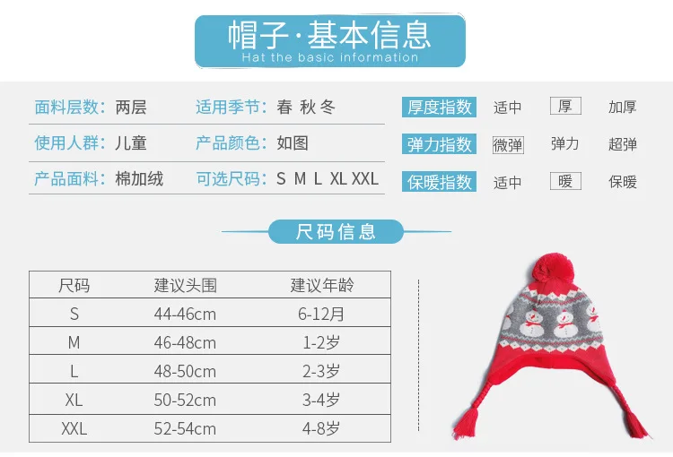Рождественский подарок; зимняя шапка для маленьких мальчиков и девочек; теплая вязаная шапка со снеговиком; детская красная шапка для детей от 6 месяцев до 8 лет