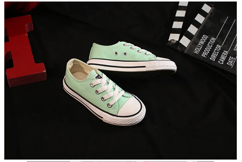 Toddler Girl Sneakers Boy Shoes Kids Jelly Color Canvas Shoes Casual Lace Up Classic Flats Children Shoes for Student C07182