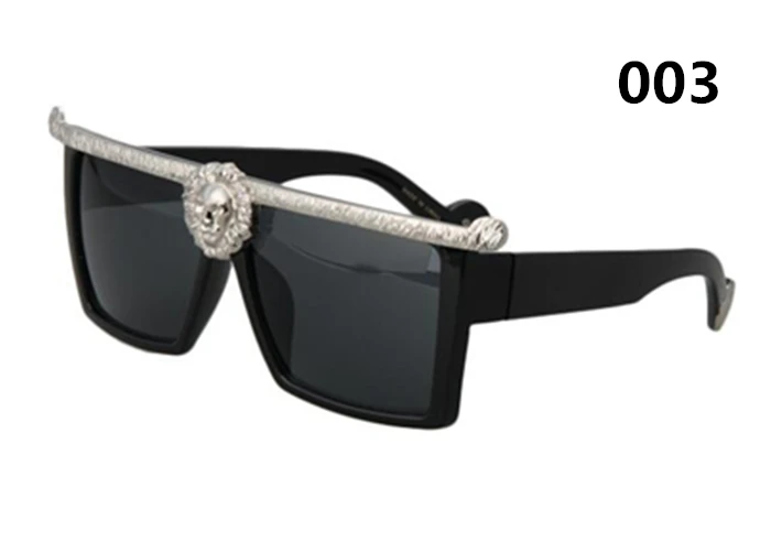Новые модные солнцезащитные очки для мужчин и женщин брендовые Золотые 3D Лев дизайнерские солнцезащитные очки Oculos для женщин винтажные Oculos женские мужские очки - Цвет линз: 003