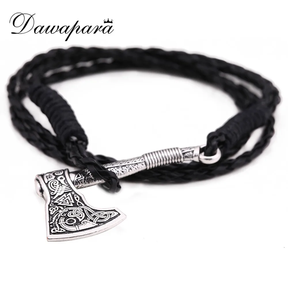 

Dawapara Dawapara Irish Knot Amulet Axe Charm Triangle Pendants Bracelets Man Antique Silver Plated Handmade Wave Axe Bracelets