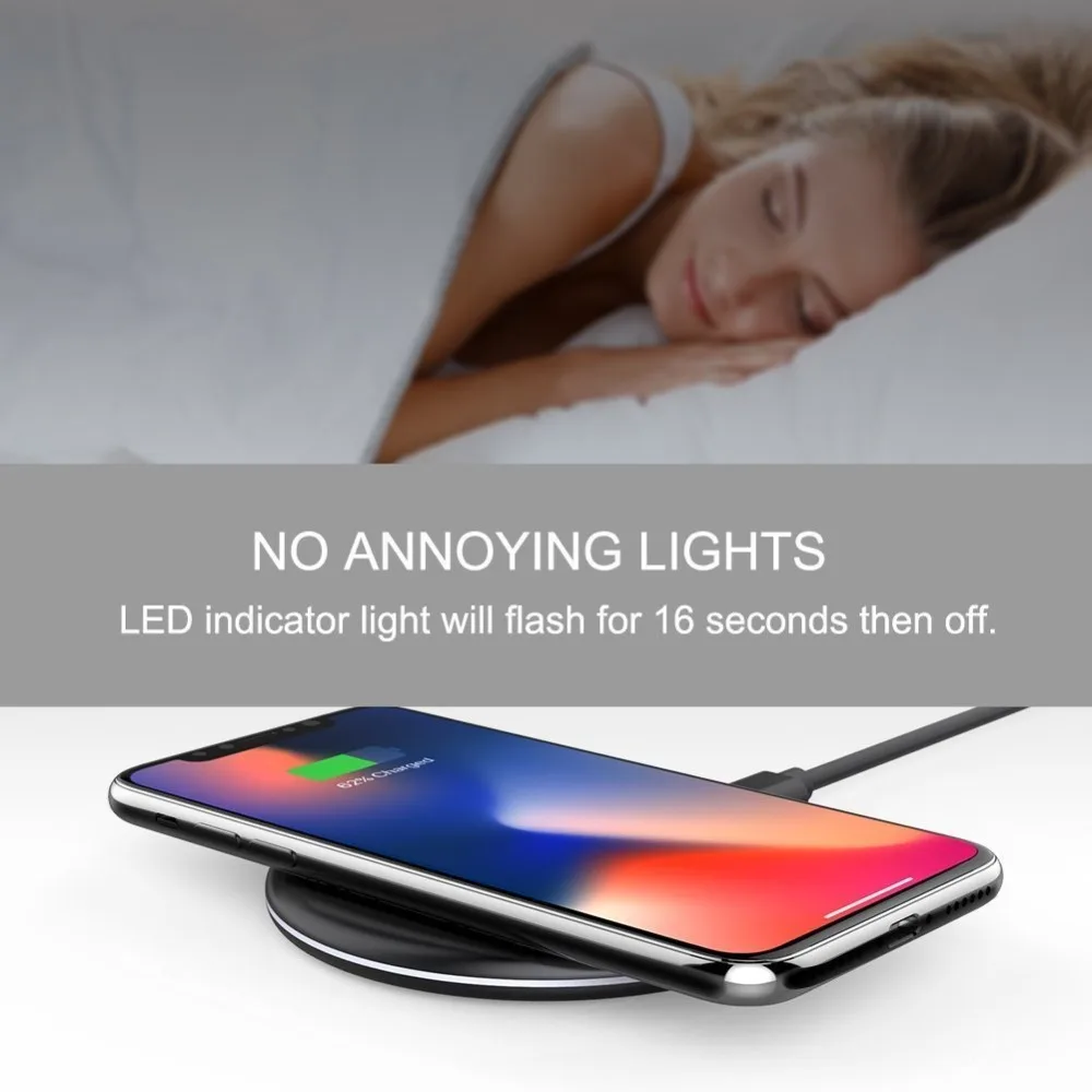 KEXU Оригинальное Беспроводное зарядное устройство Qi для iPhone x 8 plus тонкое Быстрое