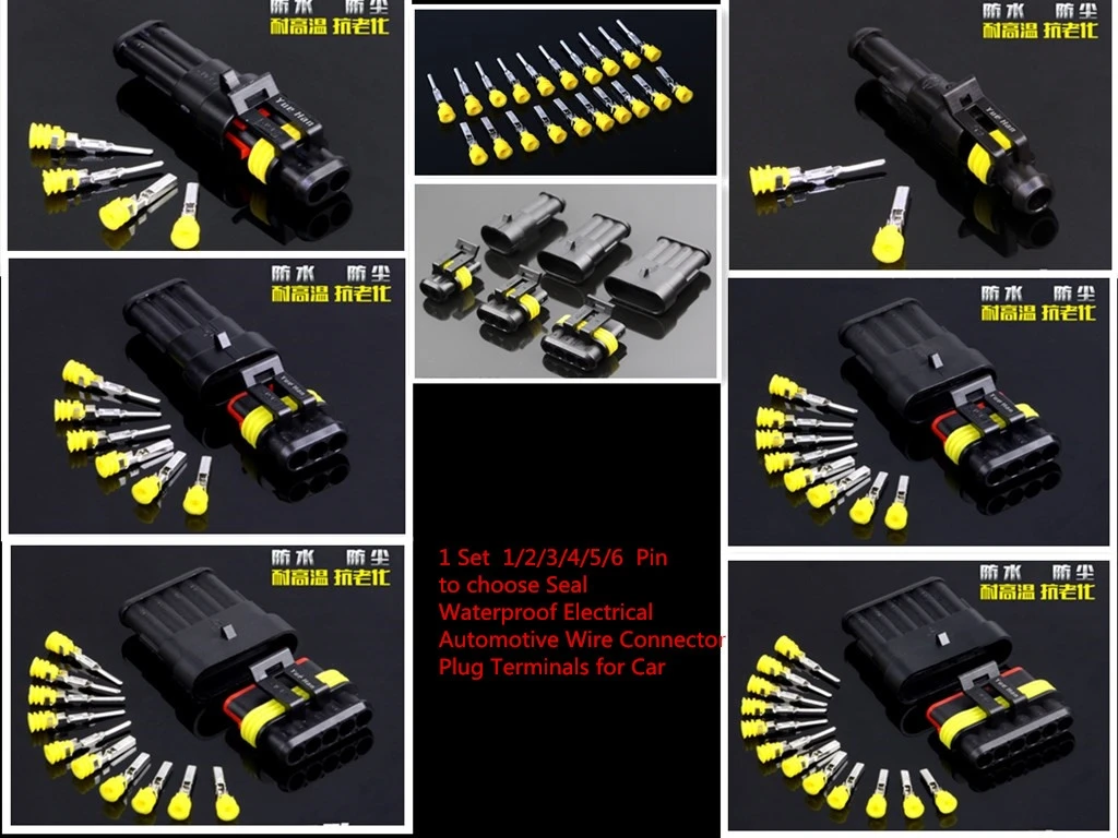 Car Motorcycle 30 Sets 1 2 3 4 5 6 Pin Waterproof Electrical Wire Connector Plug