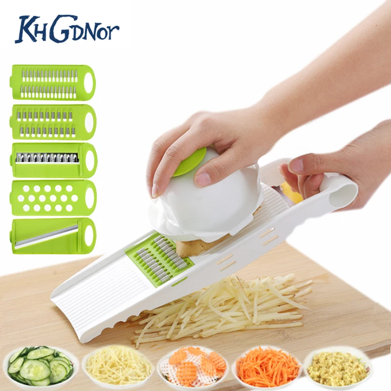 

Hot Sale Kitchen Multifunctional Vegetable Fruit Cutter Peeler Grater Slicer With 4 Interchangeable Stainless Steel Blades