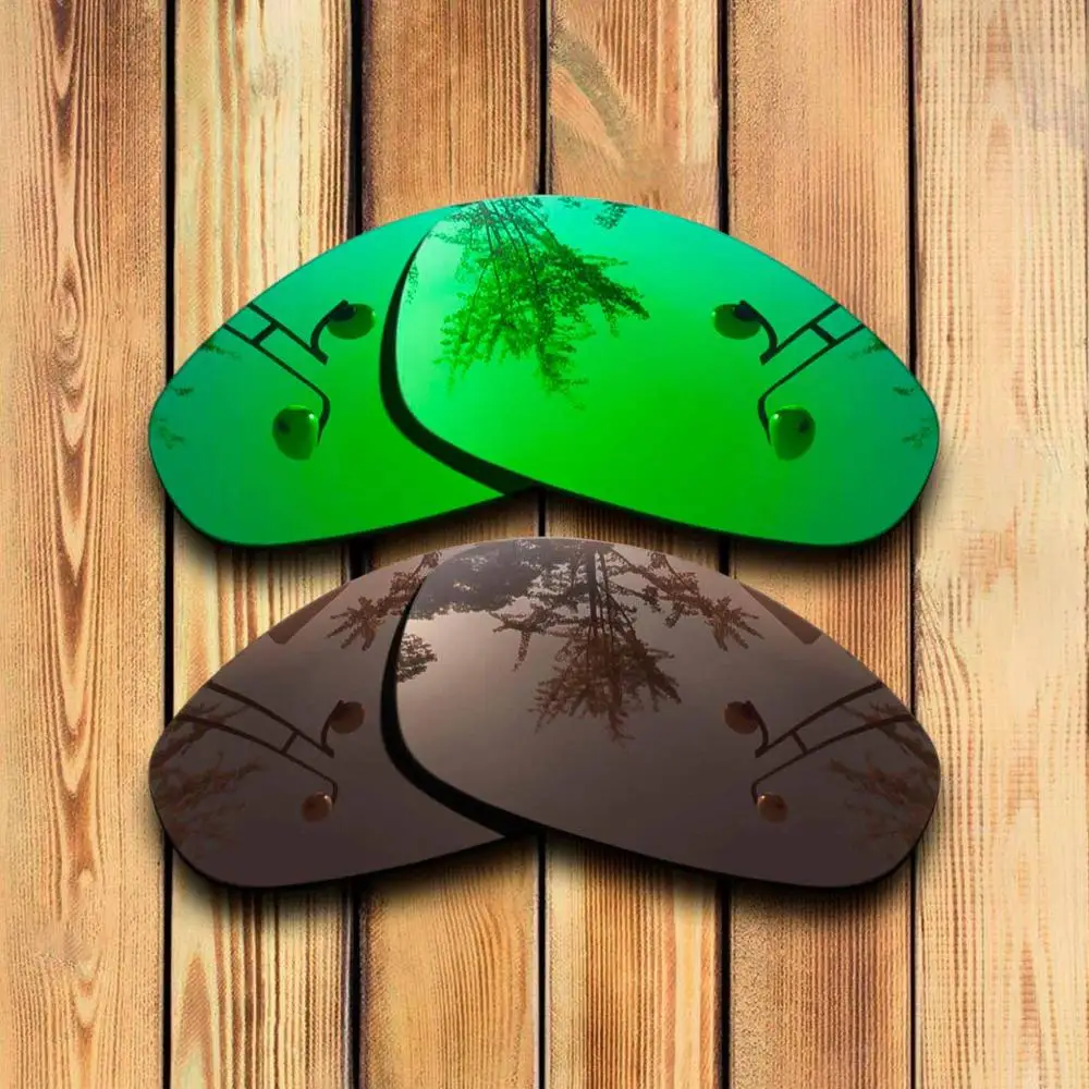 Green -Brown Точно вырезанные поляризованные Сменные линзы для Juliet Sunglass зеленое зеркальное покрытие выбор цвета - Цвет линз: Green -Brown