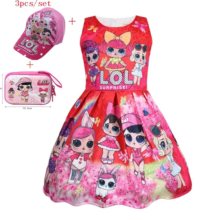 

2019 Summer Toddler Girls LoI Dress Vest Cross-border Cartoon Dress Cute LoI Doll Children Clothes Lovely Girls Princess Dress