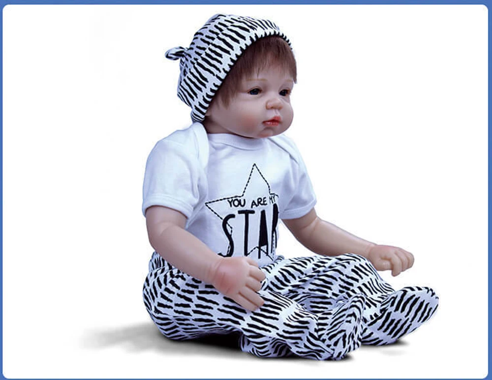 53 см Reborn Baby Doll полное тело мягкий силиконовый Полный винил Reborn Dolls голубые глаза reborn bebe куклы девочка мальчик подарок для детей