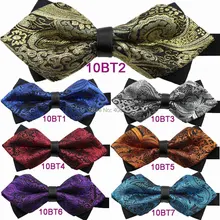 Yibei coahella Галстуки Новое поступление алмазные Пейсли Блестящий регулируемый галстук-бабочка для взрослых бабочка для смокинга Бабочка Предварительно завязывается