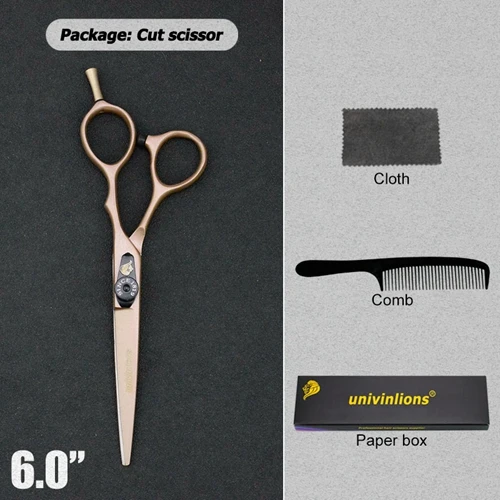 5,5/" золотые ножницы univinlions ножницы для волос японская Парикмахерская Ножницы парикмахерские принадлежности Парикмахерские ножницы - Цвет: 6025J-CUT