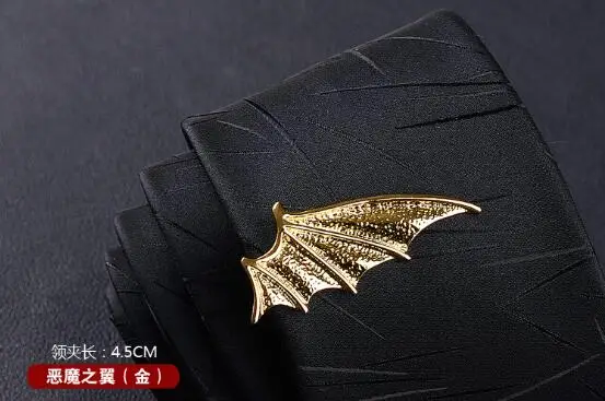 10 шт./лот Медь Серебро/Gunblack Скорпион зажим для галстука дьявольские крылья Зажимы для галстука крыло демона галстук булавки баров Мужские украшения Wholeasale