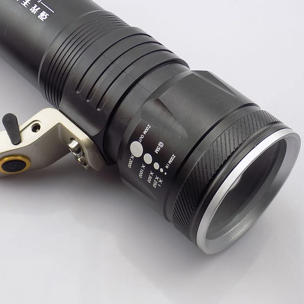Zoom Focus flashlight rechargeable searchlight Searching Lights flash light torch lantern fishing hunting 18650 battery charger