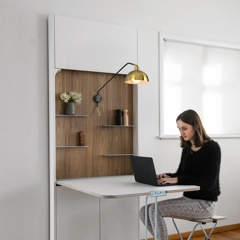  Nordic Room Restaurant Long Pole Wall Lamp Industrial Wind Retro Rocker Arm Long Arm Living Room Sc - 33054755929